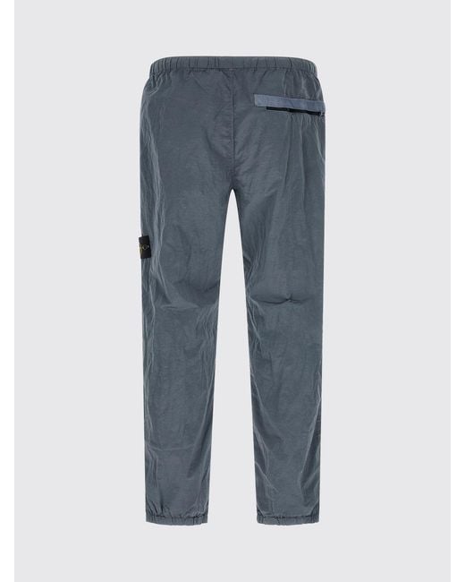 Stone Island Blue Technical Fabric Cargo Pants With Elasticated Waist for men