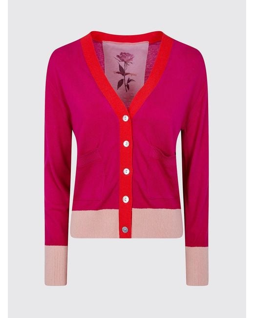 In bed with You Red Cotton Blend Cardigan