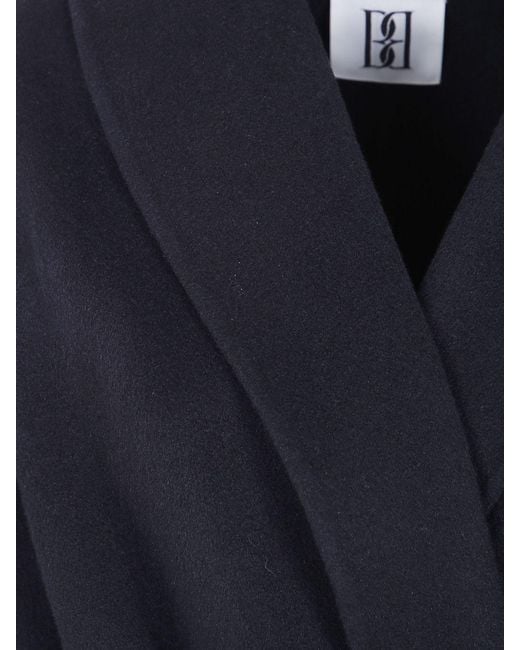 By Malene Birger Blue Shawl Collar Pure Wool Robe Coat