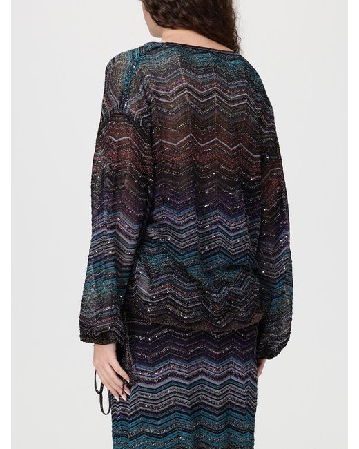 Missoni Blue Zig Zag Lurex Viscose Top