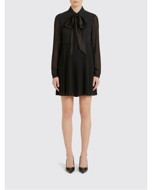 Versace Black Crepe Shirt Dress