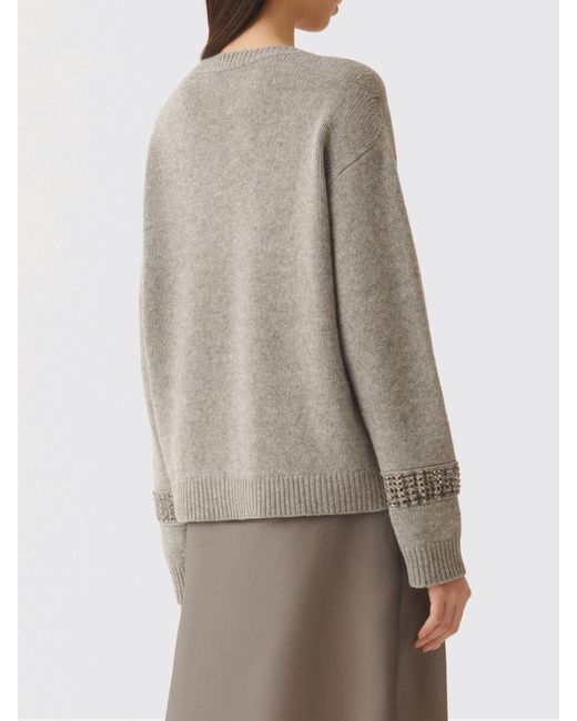 Fabiana Filippi Gray Virgin Wool And Cashmere Pullover