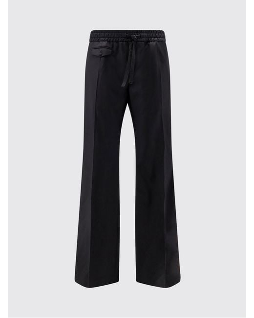 Dolce & Gabbana Black Dolce &Amp Gabbana Virgin Wool Palazzo Trousers for men