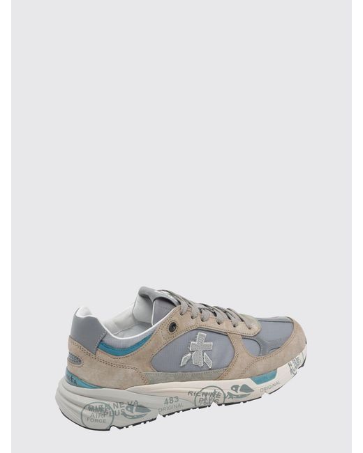 Premiata White Mase Suede And Mesh Sneakers for men