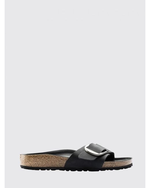 Birkenstock White Madrid Big Buckle Leather Sandal