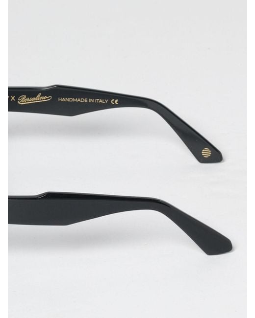 Ophy X Borsalino Black Ingrid Rounded Acetate Sunglasses for men