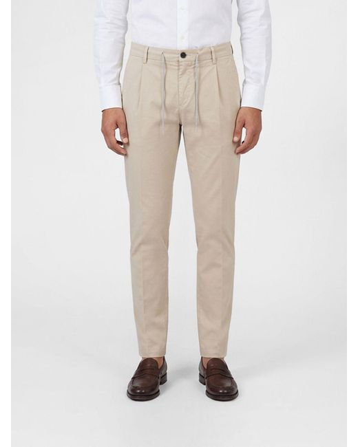 Eleventy Natural Cotton Drawstring Trousers for men
