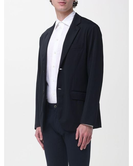 Emporio Armani Blue Single-Breasted Blazer for men