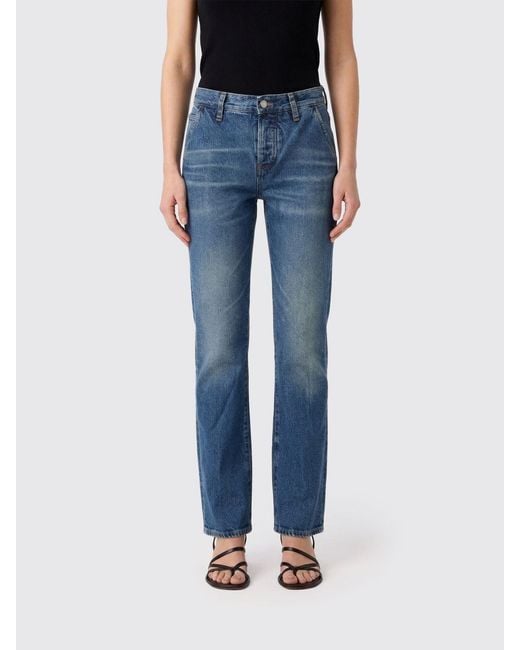 FRAME Blue Cotton Slim Fit Jeans