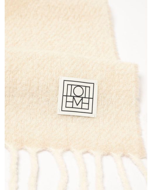 Totême Natural Alpaca Wool Scarf With Logo