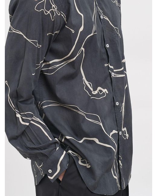 Paura Gray Printed Cotton Shirt for men