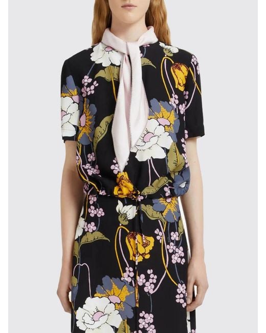 Marni White Viscose Shirt With Floral Print