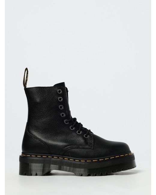Dr. Martens Black Jadon Iii Pisa Leather Platform Ankle Boots