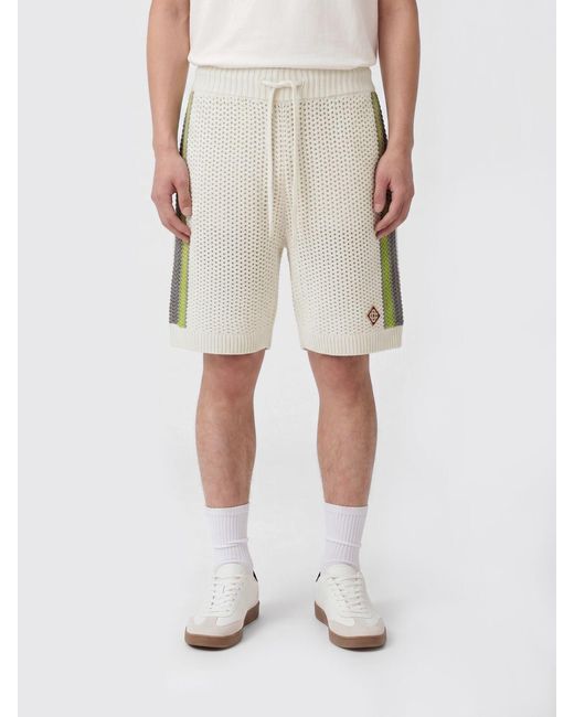 Casablanca Natural Crochet Jogging Shorts for men