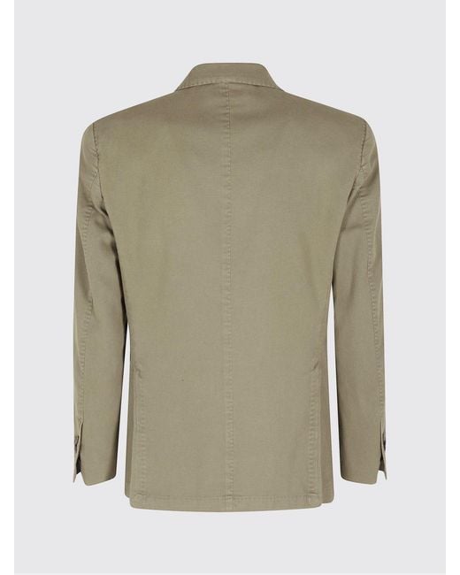 Santaniello Green Cotton Single-Breasted Blazer for men