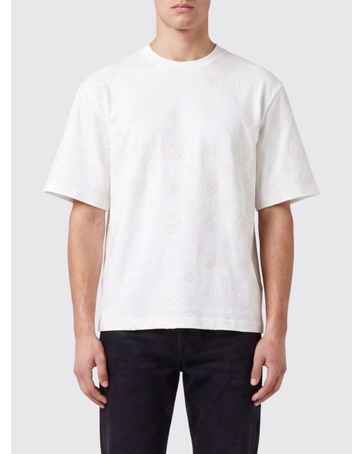 Casablanca White Monogram Print Organic Cotton Crewneck T-Shirt for men