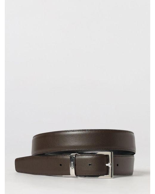 Zegna Black Reversible Leather Belt for men