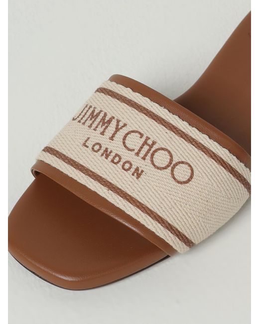 Jimmy Choo Natural Flache Sandalen Damen