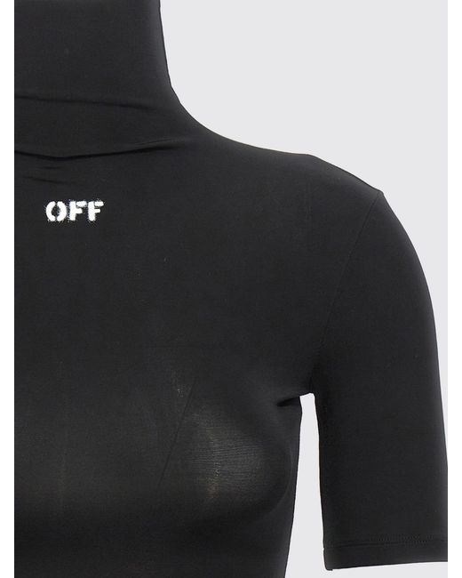 Off-White c/o Virgil Abloh Black Slim Fit Stretch-Tech Fabric Short-Sleeve Turtleneck Top