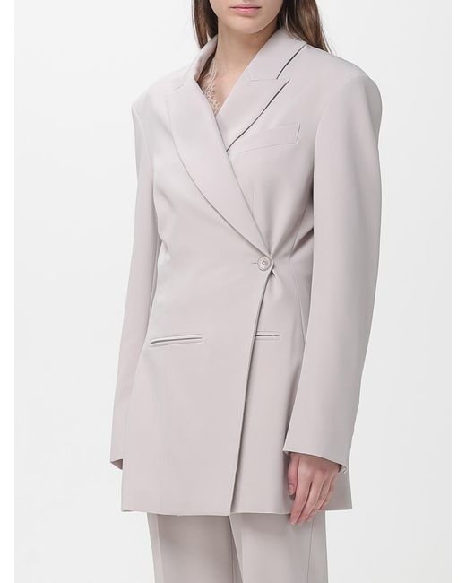 Patrizia Pepe Gray Double Breasted Blazer