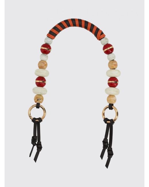 Etro White Beaded Keychain