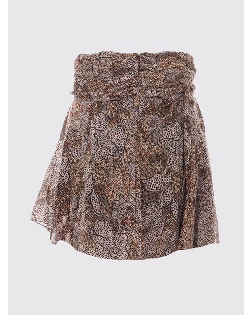 Isabel Marant Natural Camia Printed Cotton Skirt