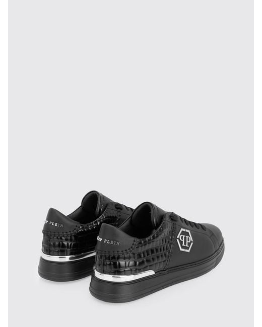 Philipp Plein Black Leather Sneakers for men