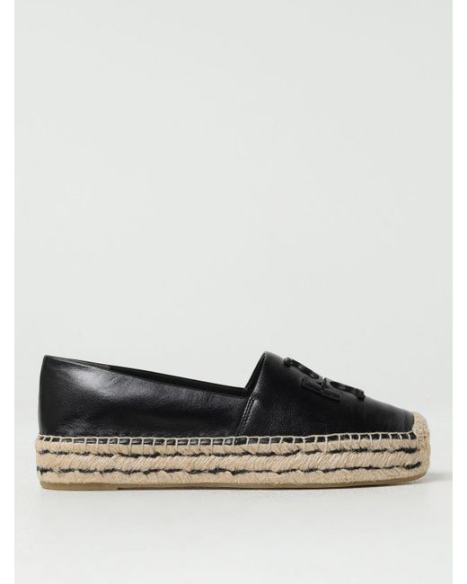 Tory Burch Black Ines Espadrilles In Leather
