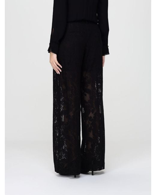 PT Torino Black Wide Leg Lace Trousers