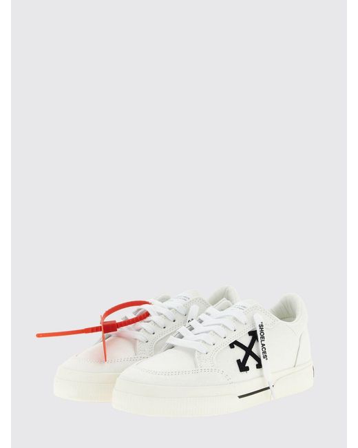 Off-White c/o Virgil Abloh White Vulcanized Cotton Canvas Sneakers