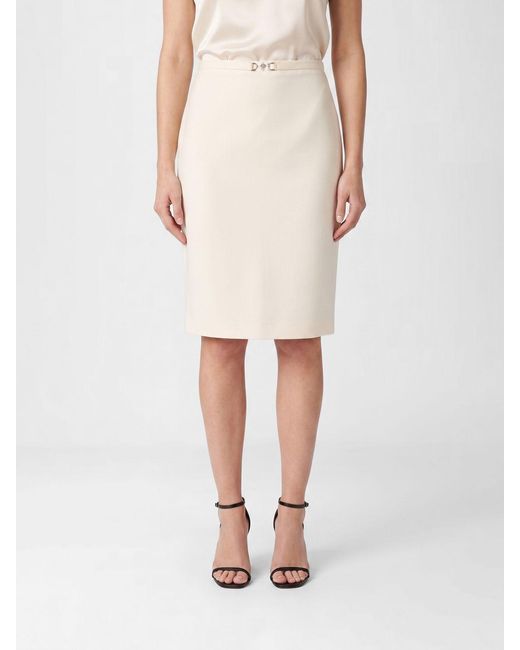 Versace White Virgin Wool Pencil Skirt