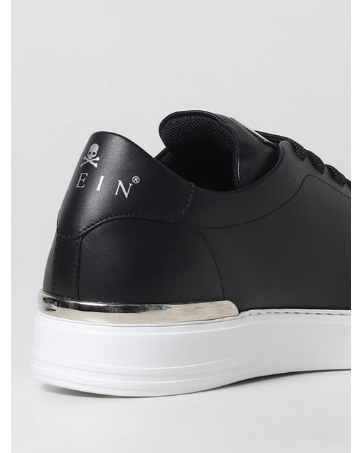 Philipp Plein Black Leather Lo-Top Sneakers for men