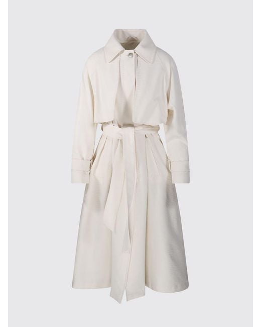 Herno Natural Knee-Length Single-Breasted Trench Coat