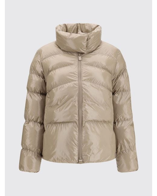 Pinko Blue Quilted Water-Repellent Nylon Short Puffer Jacket With High Neck