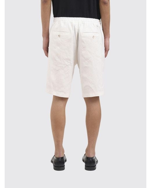 Paolo Pecora White Linen Blend Shorts for men