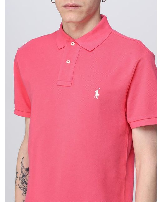 Polo Ralph Lauren Red Custom Slim Fit Polo Shirt for men