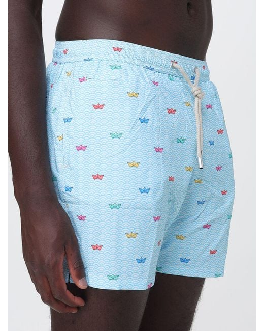 Mc2 Saint Barth Blue Bandana Print Swimsuit for men