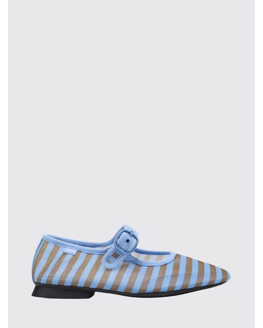 Camper White Casi Myra Striped Recycled Polyester Ballerinas