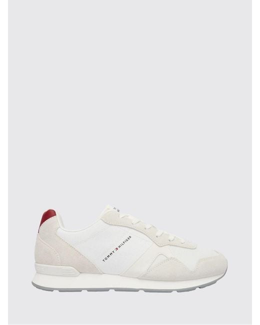 Tommy Hilfiger White Maxlite Mix Fabric And Suede Sneakers for men