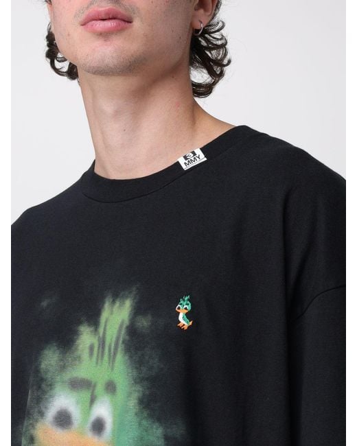 Maison Mihara Yasuhiro Black Oversized Cotton T-Shirt With Graphic Logo Print for men