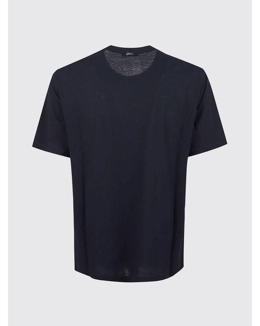 Herno Blue Short-Sleeved Crew Neck T-Shirt for men