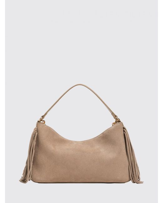 Twinset Natural Liliane Suede Fringed Bag
