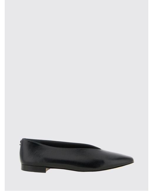 Jimmy Choo White Margot Smooth Leather Ballerina Flats With Rear Monogram