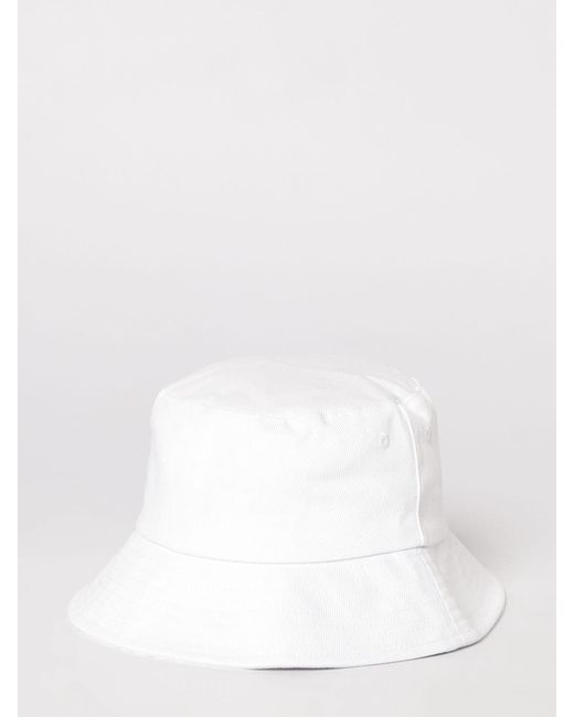Versace Jeans Couture White Cotton Twill Hat With Logo