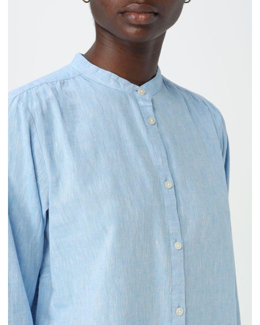 Woolrich Blue Pleated Buttoned Shirt