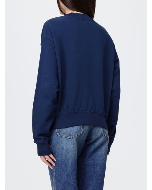 Chloé Blue ChloÉ Cotton Crewneck Sweatshirt With Logo