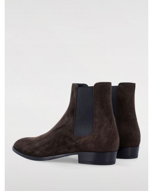 Saint Laurent Black Chelsea Boots Suede Low Heel for men