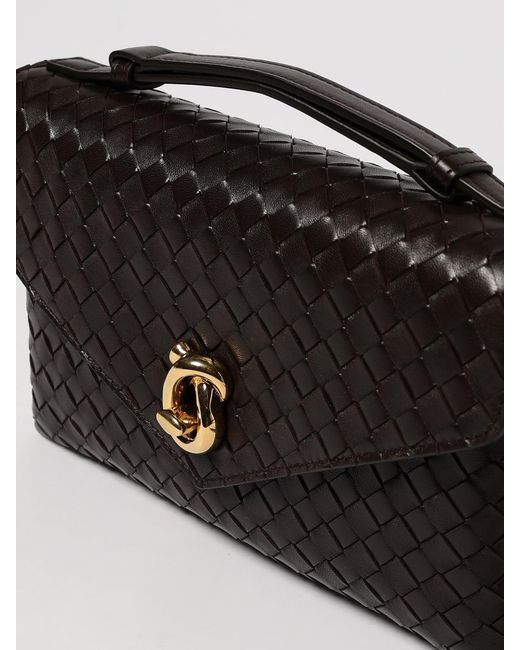 Bottega Veneta Black Knot Lock Woven Leather Bag