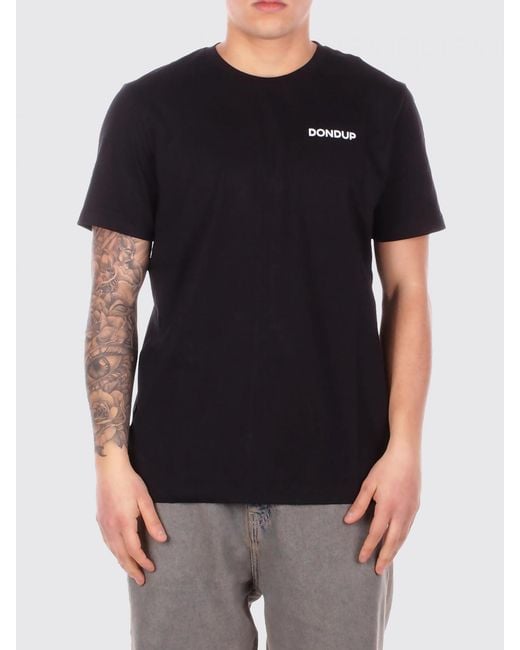 Dondup Black Cotton Crew-Neck T-Shirt for men