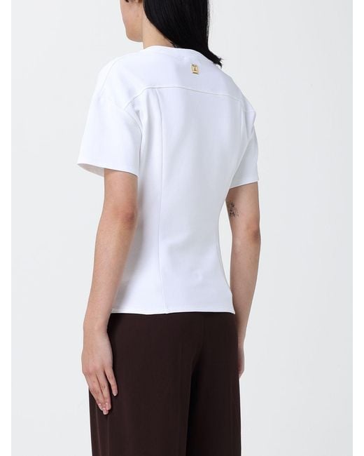 Elisabetta Franchi White Cotton Blend Short Sleeve T-Shirts